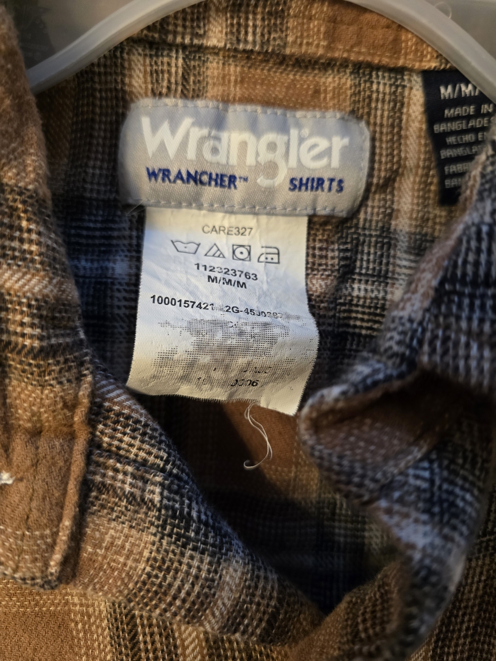Wrangler Brown Plaid Button-Down Casual Women's Shirt - Picture 3 of 6